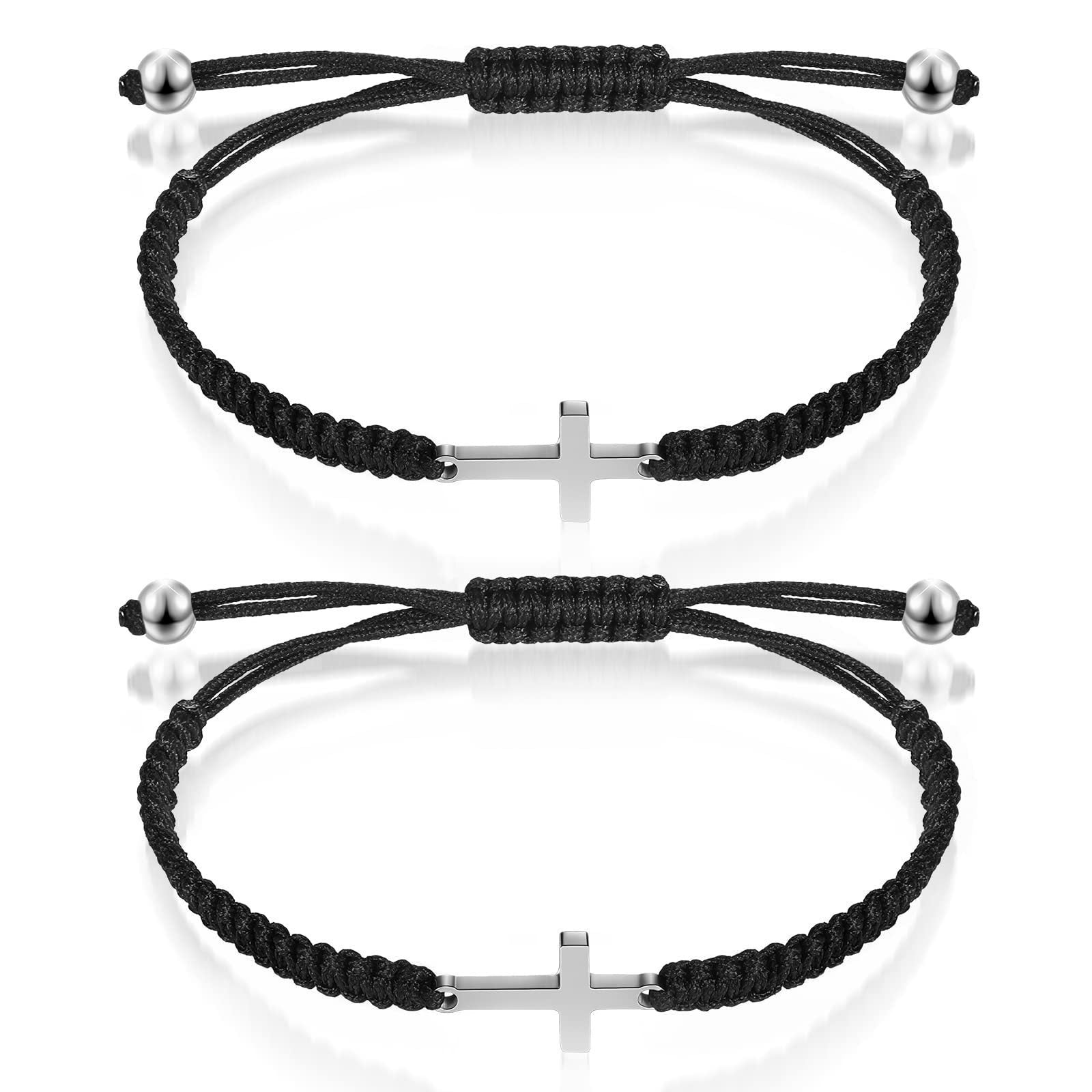 Simple Cross Alloy Rope Adjustable Couple Bracelets