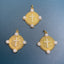 Simple Cross Design Copper Plated Pendant with Rhinestones and Artificial Pearls Necklace and Earrings Set