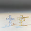 Sterling Silver Moissanite Cross Stud Earrings