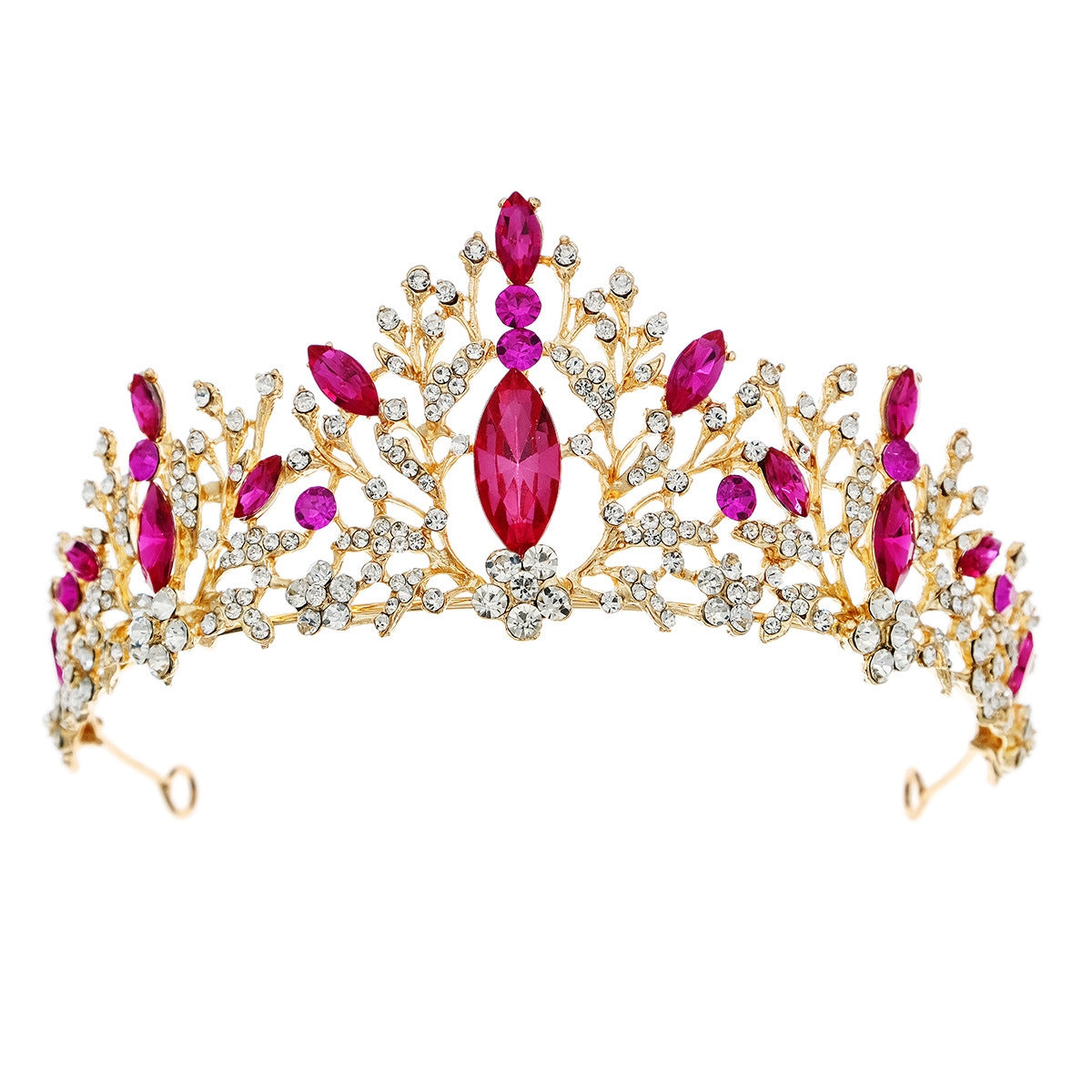 Elegant Baroque Alloy Plated Bridal Crown Accessory