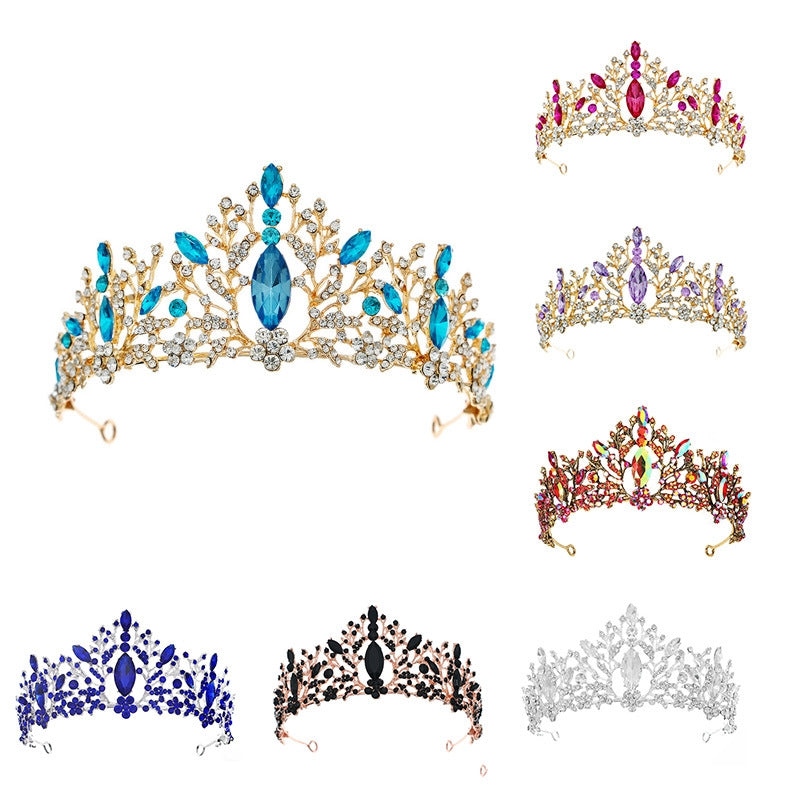 Elegant Baroque Alloy Plated Bridal Crown Accessory