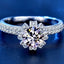 Crown Design 925 Sterling Silver Moissanite Engagement Ring