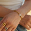 Simple Style 18k Gold Plated Devil's Eye Stainless Steel Elastic Bracelet