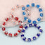 Simple Devil's Eye Imitation Pearl Blue Glass Beaded Bracelet