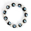 Simple Devil's Eye Imitation Pearl Blue Glass Beaded Bracelet