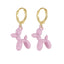 Simple Style Candy Color Balloon Dog Alloy Women's Earrings