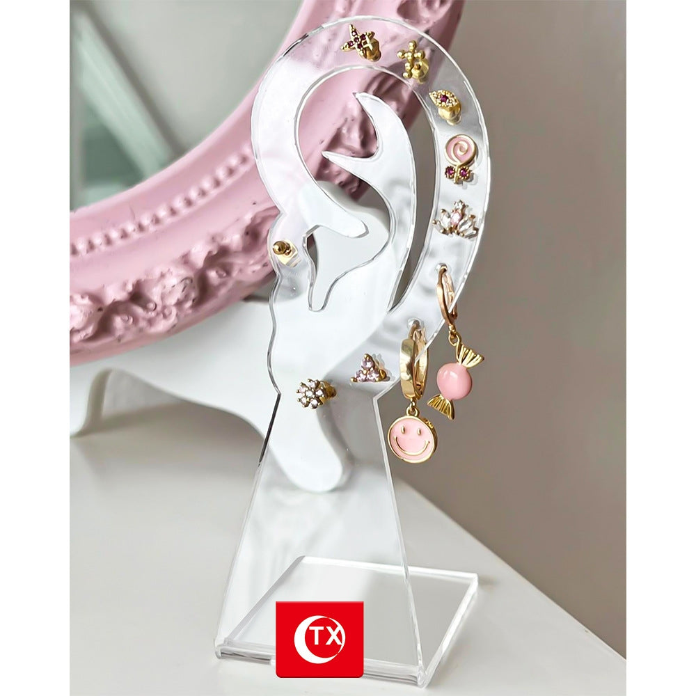 Simple Acrylic Ear-Shaped Jewelry Display Rack