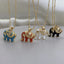 Simple Elephant Pendant Necklace with Zircon Detailing