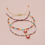 Simple Bohemian Eye Alloy Braid Bracelet with Colorful Rice Beads