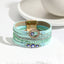 Simple Bohemian PU Leather Bracelet with Artificial Diamond and Magnetic Clasp