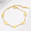 Simple Floral 18k Gold Plated Stainless Steel Bracelet