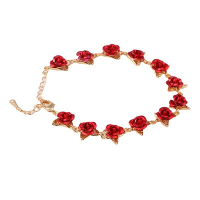 Simple Gold Plated Flower Alloy Women's Bracelet