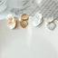 Korean Petal Pearl Stud Earrings - S925 Silver Needle Flower Design