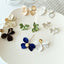 Korean Petal Pearl Stud Earrings - S925 Silver Needle Flower Design