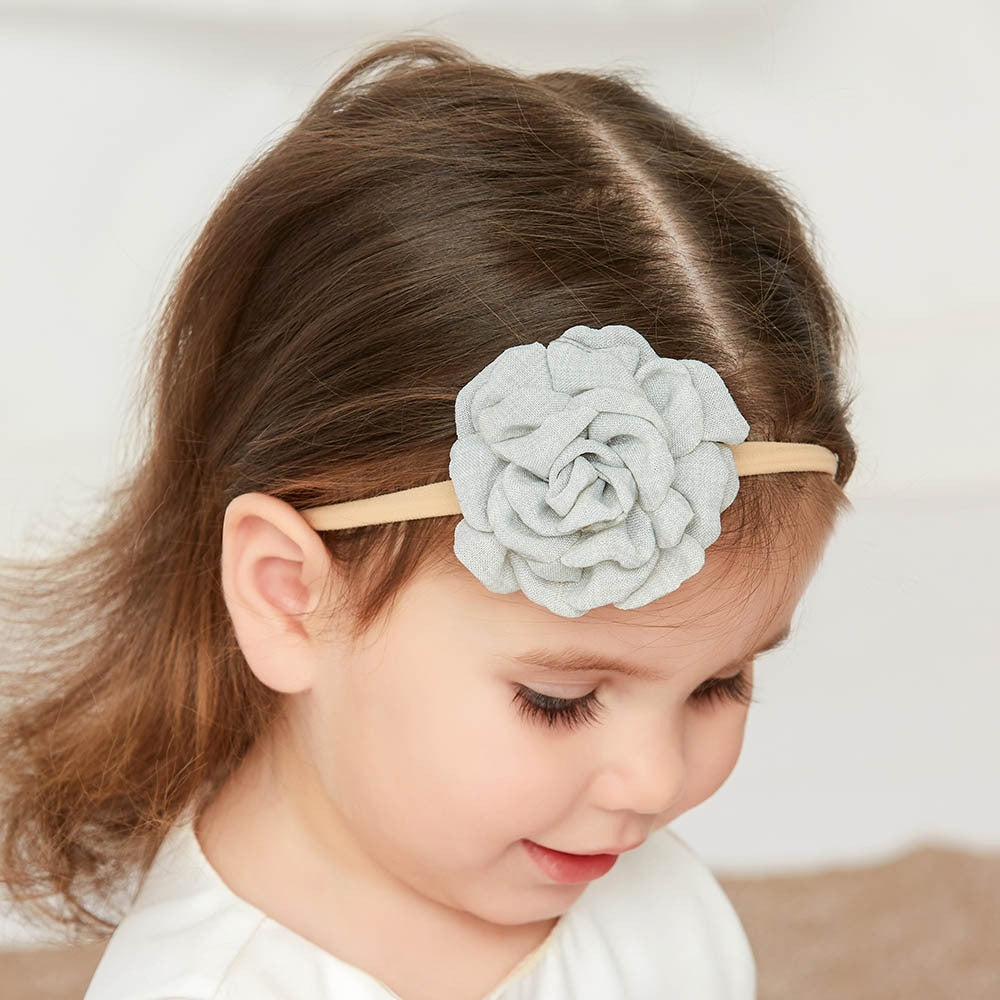 Simple Floral Hair Band Set for Kids - 10 Pieces