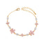 Simple Flower Zircon Petal Copper Bracelet for Women