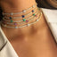 Simple Flower Zircon Choker Necklace for Women - Multiple Colors Available