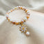 Simple Style Freshwater Pearl Bracelet with Zircon Sunflower Pendant