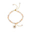 Simple Style Freshwater Pearl Bracelet with Zircon Sunflower Pendant