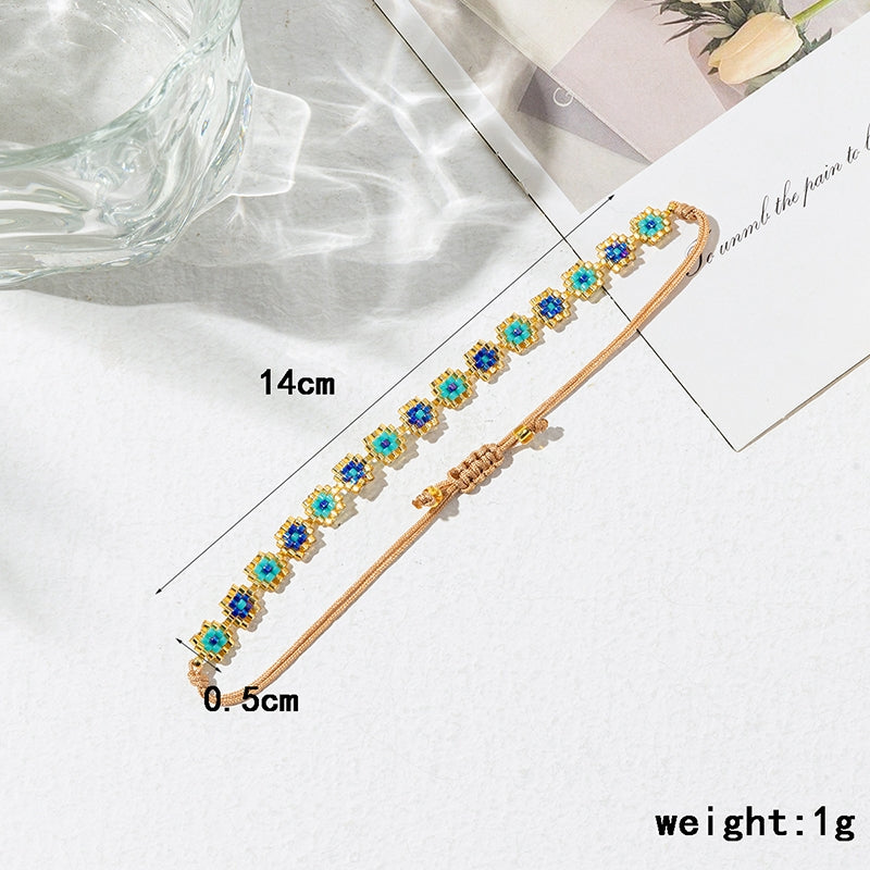 Simple Pastoral Flower Glass Beaded Women's Bracelet