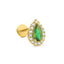 18k Gold Plated Flower Lizard Butterfly Zircon Lip Stud Earrings