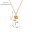 Simple Style Rose Flower Zircon Pendant Necklace