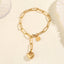 Minimalist 18K Gold Plated Stainless Steel Heart Pattern Bracelet