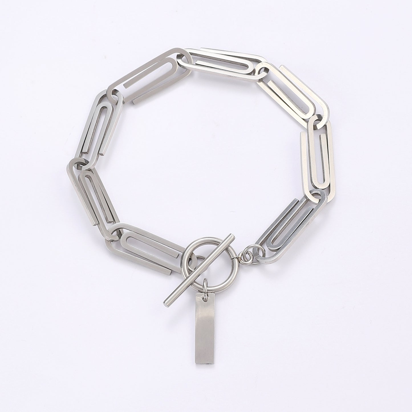 Simple Geometric Stainless Steel Adjustable Pin Bracelets