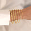 18K Gold Plated Stainless Steel Geometric Figaro Box Twist Chain Bracelet for Women