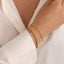 18K Gold Plated Stainless Steel Geometric Figaro Box Twist Chain Bracelet for Women