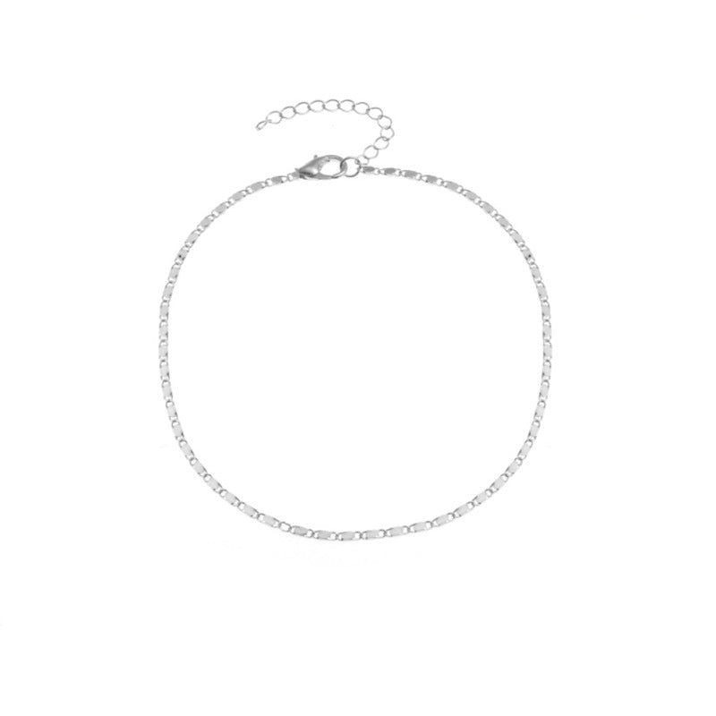 Simple Geometric Alloy Plated Beach Anklet