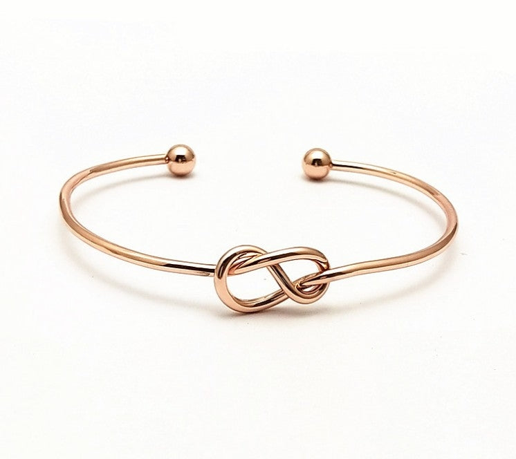 Simple Geometric Knot Open Cuff Bangle Bracelet