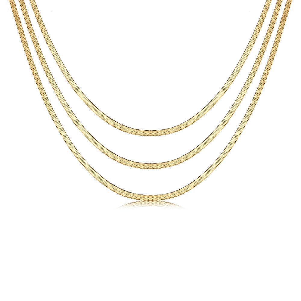 Simple Style Geometric Alloy Plating Layered Necklaces