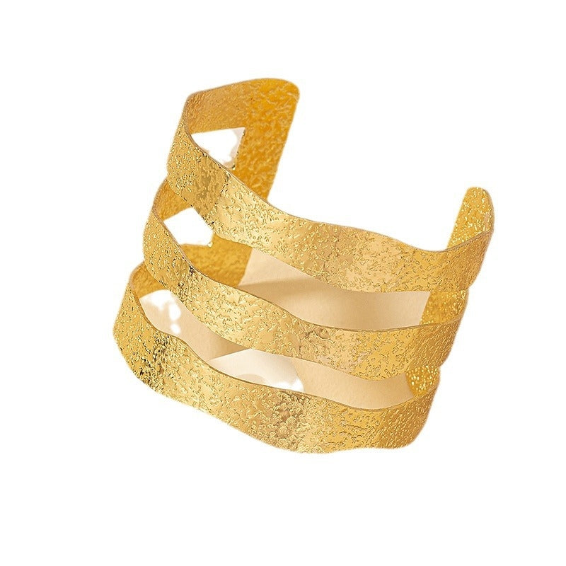 Simple Geometric Alloy Open Cuff Bracelet for Women