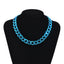 Simple Geometric Acrylic Necklace and Color Block Earrings Set