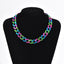 Simple Geometric Acrylic Necklace and Color Block Earrings Set