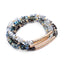 Geometric Crystal Beaded Bracelet with Gold Tone Accents