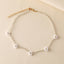 Simple Geometric Beaded Pearl Daisy Choker Necklace for Women