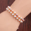 Simple Geometric Butterfly Crystal Pearl Bracelet Set