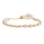 Simple Geometric Butterfly Crystal Pearl Bracelet Set