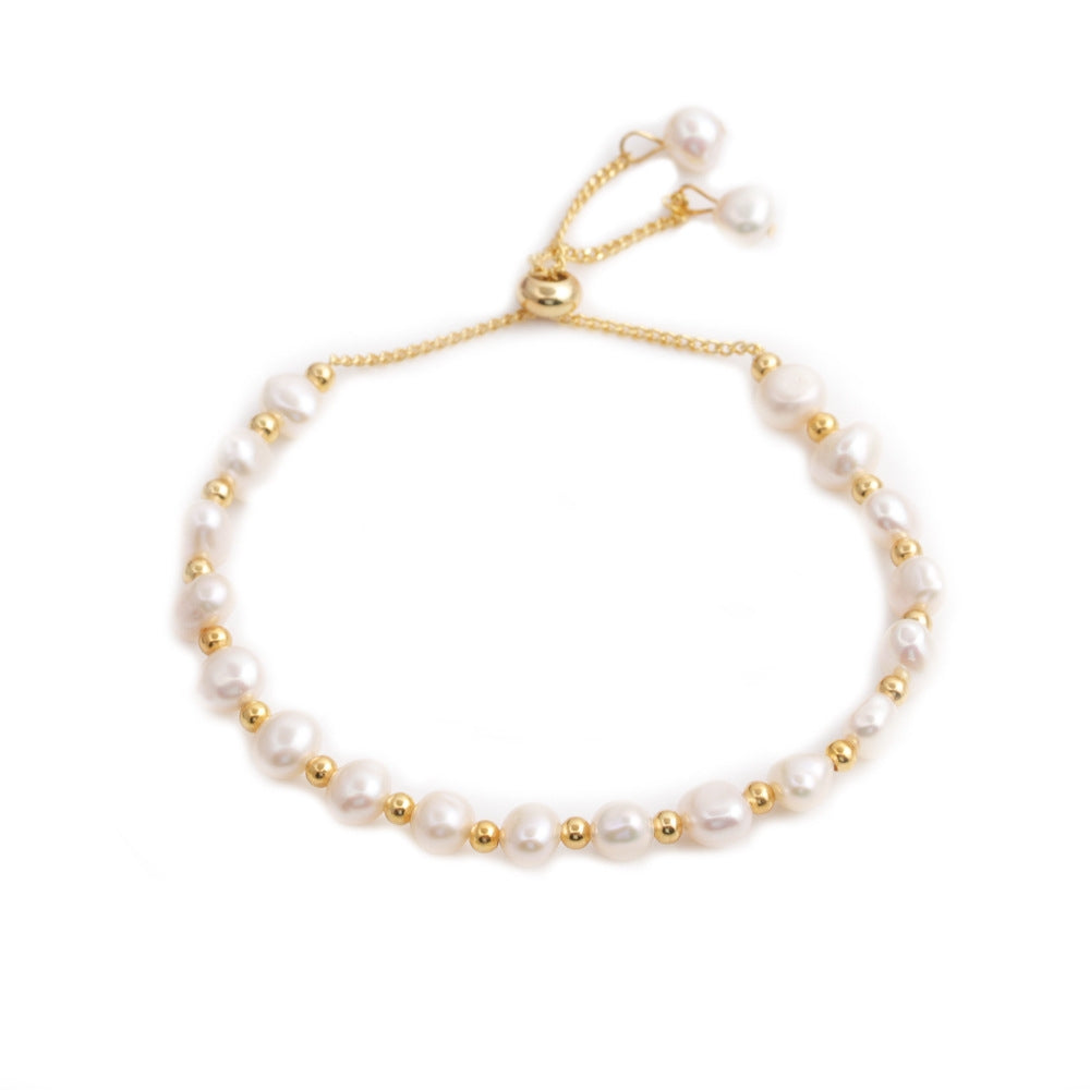 Simple Geometric Butterfly Crystal Pearl Bracelet Set