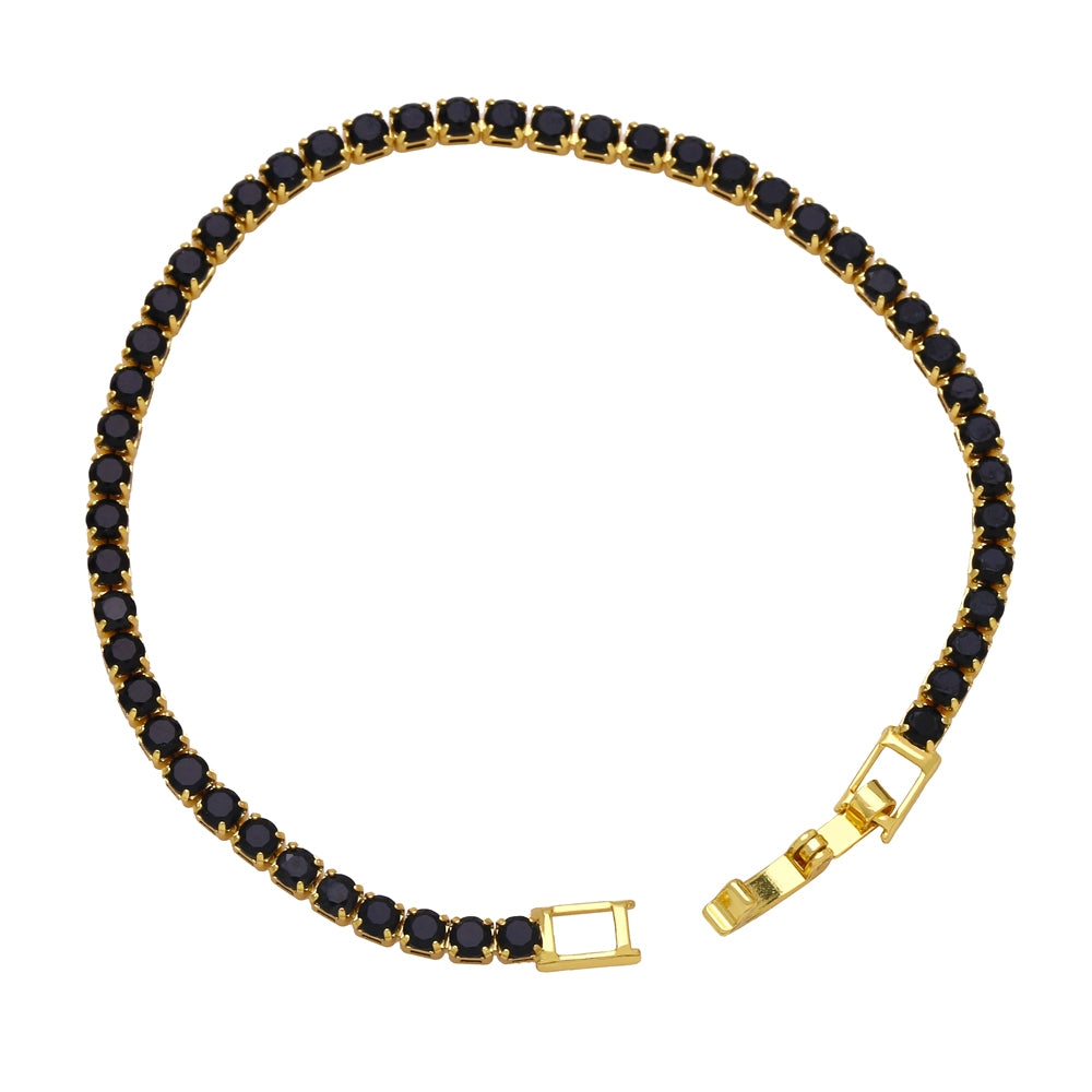 Simple Geometric 18k Gold Plated Zircon Tennis Chain Bracelet