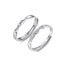 Simple Geometric Zircon Inlay Mobius Couple Rings