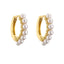 Simple Geometric Copper Plated Pearl Zircon Hoop Earrings