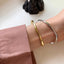 Simple Geometric Textured Cuff Bracelet for Women