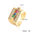 18k Gold Plated Geometric Zircon Open Ring