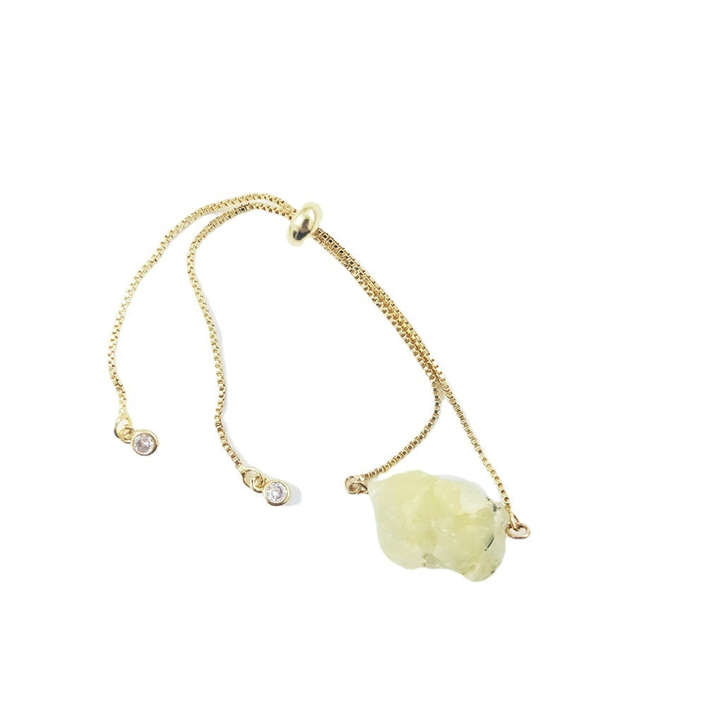 Simple Geometric Natural Crystal Adjustable Bracelet