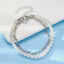 Geometric Imitation Pearl Double Layered Chain Bracelet for Men and Women