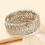 Simple Geometric Iron Hollow Out Expandable Unisex Bangle Bracelet