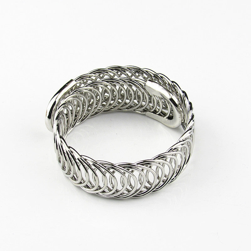 Simple Style Geometric Iron Hollow Out Unisex Bangle